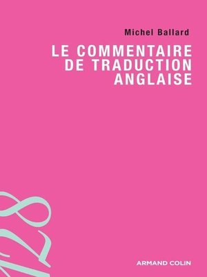 cover image of Le commentaire de traduction anglaise